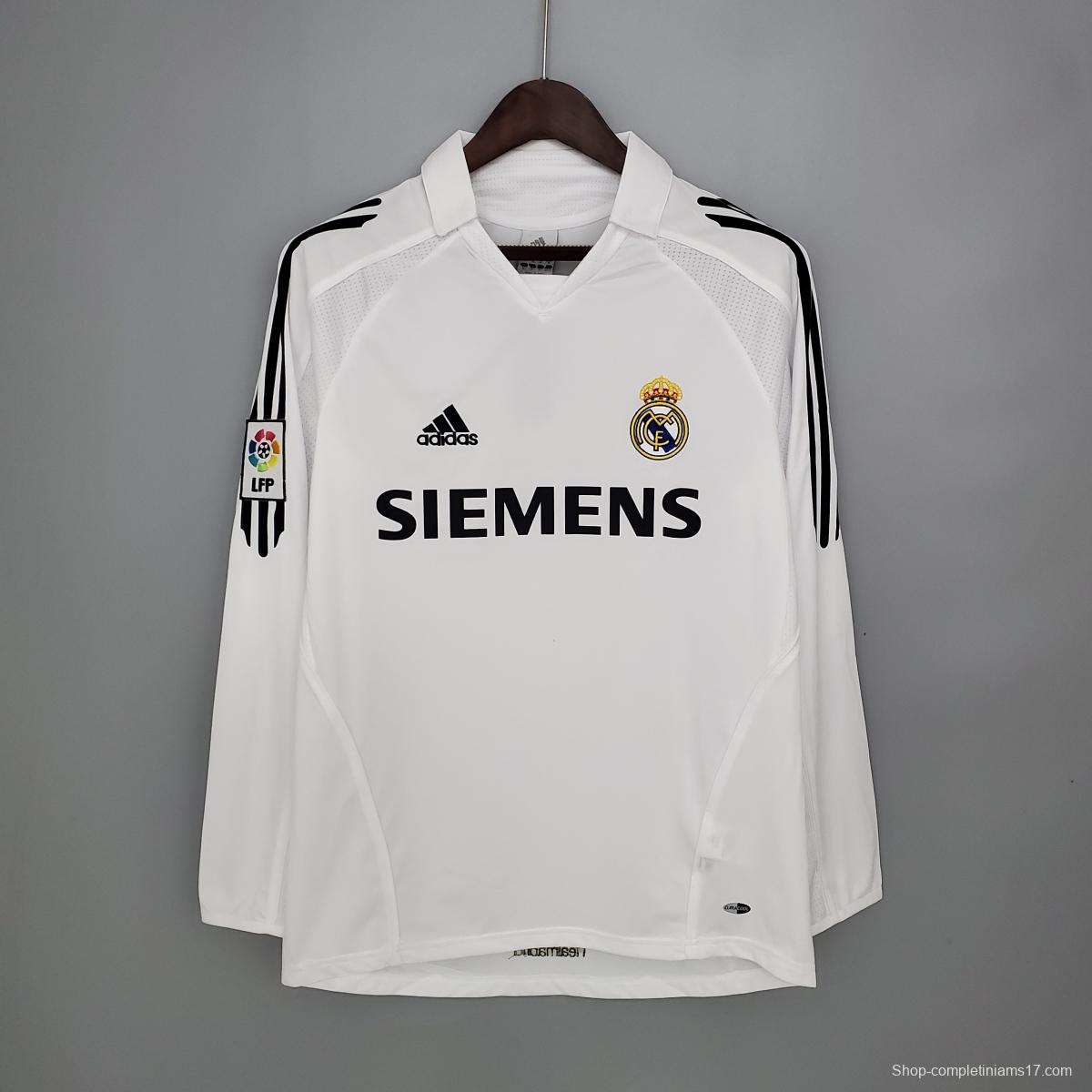 Retro long sleeve Real Madrid 05/06 home Soccer Jersey