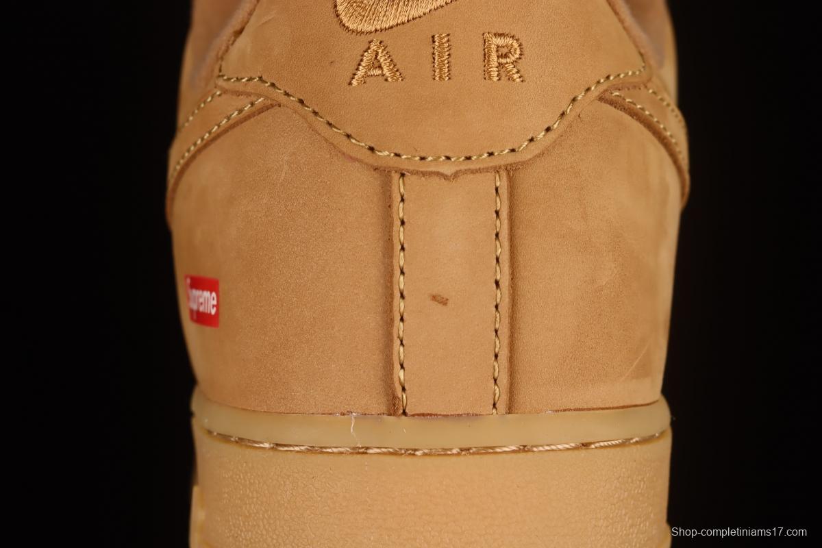 Supreme x NIKE Air Force 1 Low AF1 Collaboration Wheat Suede Low-Top Casual Sneakers DN1555-200