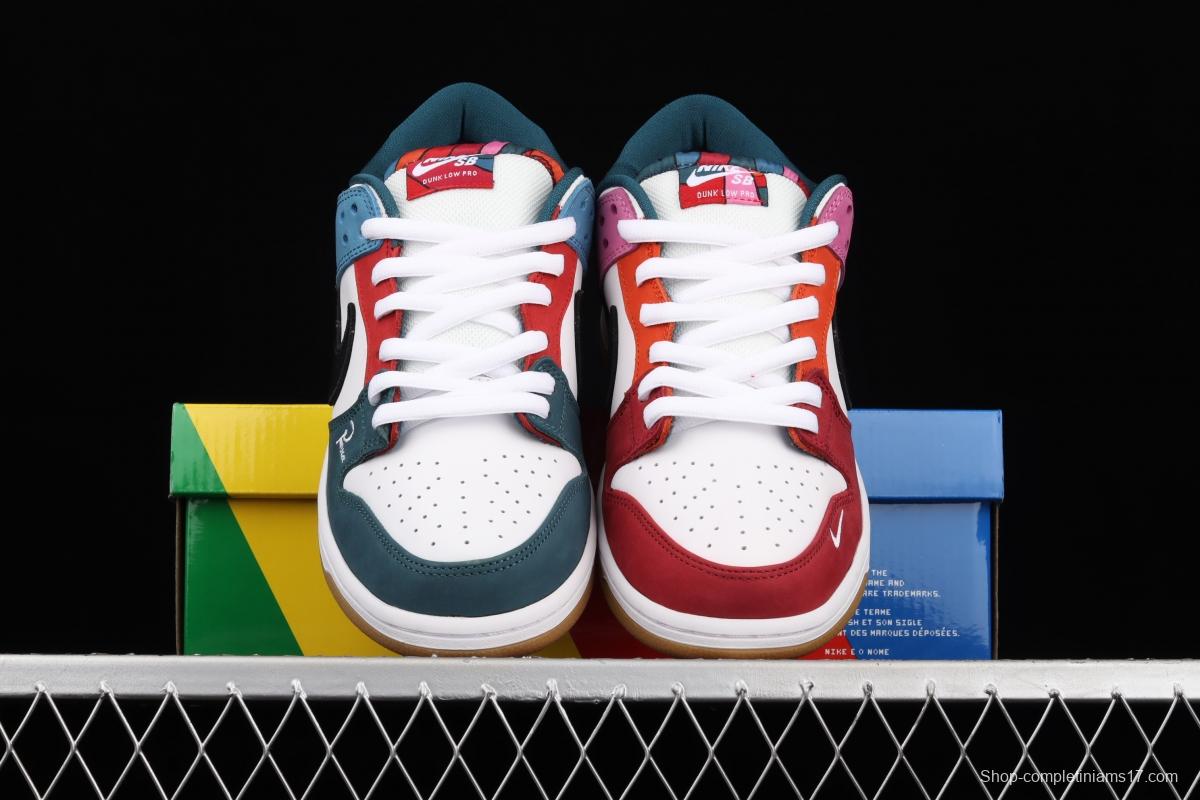 Parra x Nike SB DUNK Low Multi-Color 2021 Slam Dunk Series low-side leisure sports skateboard shoes mandarin duck color difference splicing double small hooks DH7695-2021