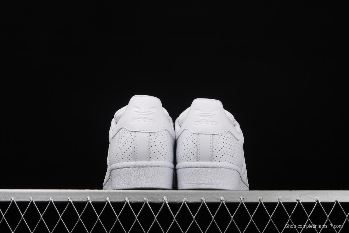 Adidas Superstar FV3445 shell head 50th anniversary limited all-white punching sports leisure board shoes