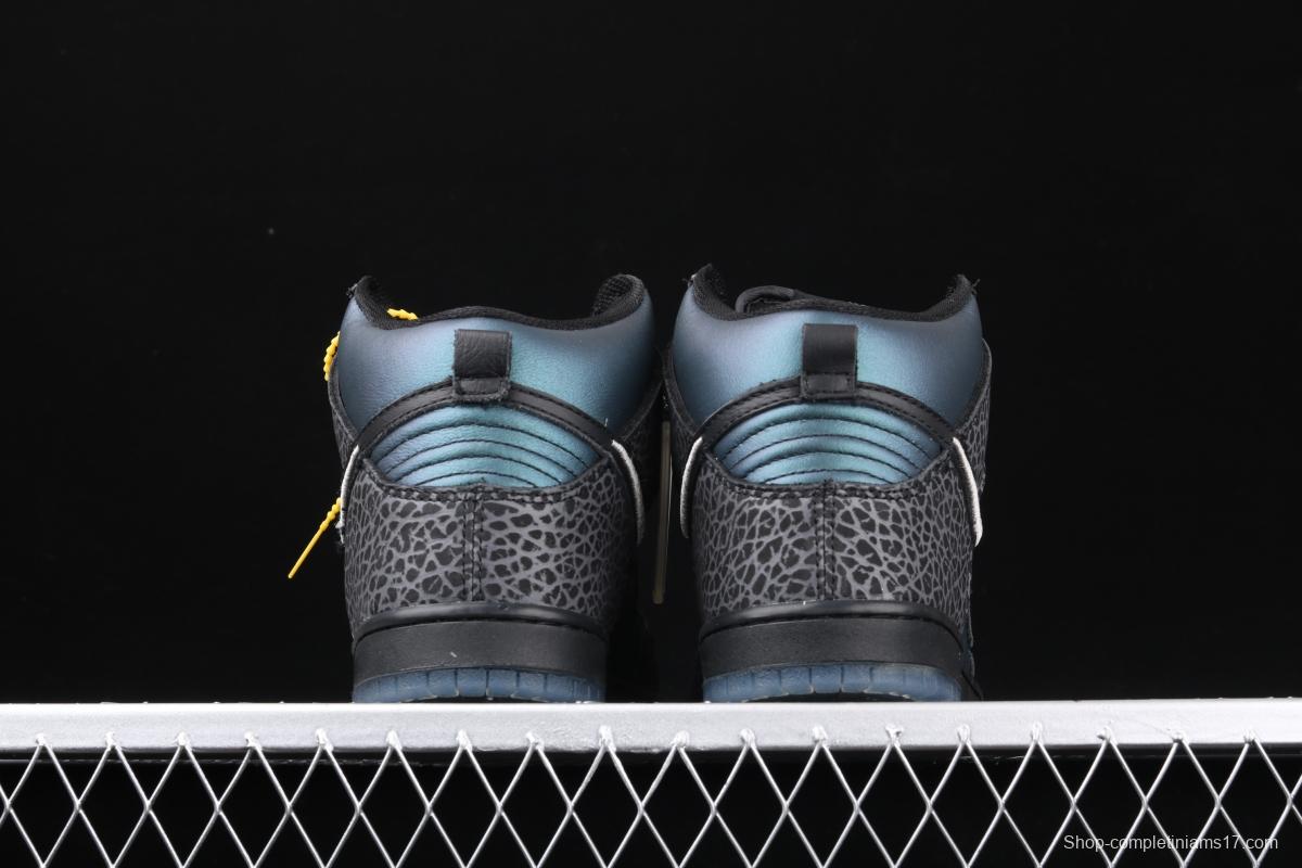NIKE SB DUNK High x Black Sheep chameleon skateboard shoes BQ6827-001