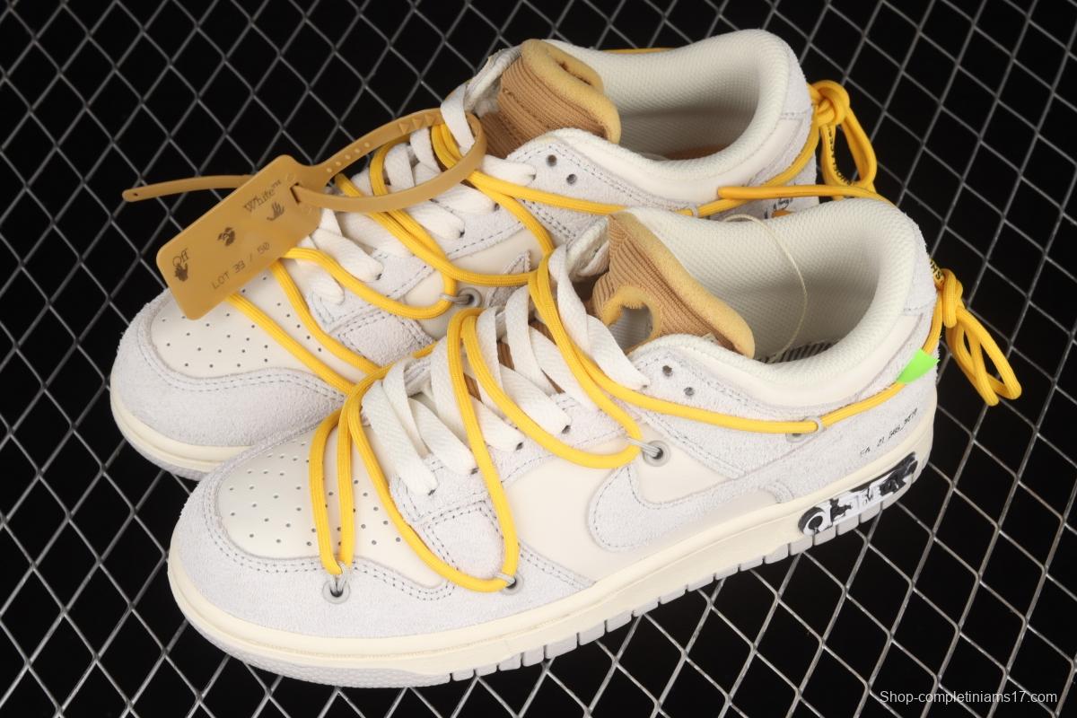 OFF-White x NIKE DUNK Low OW suede SB buckle rebound fashion casual board shoes DJ0950-109