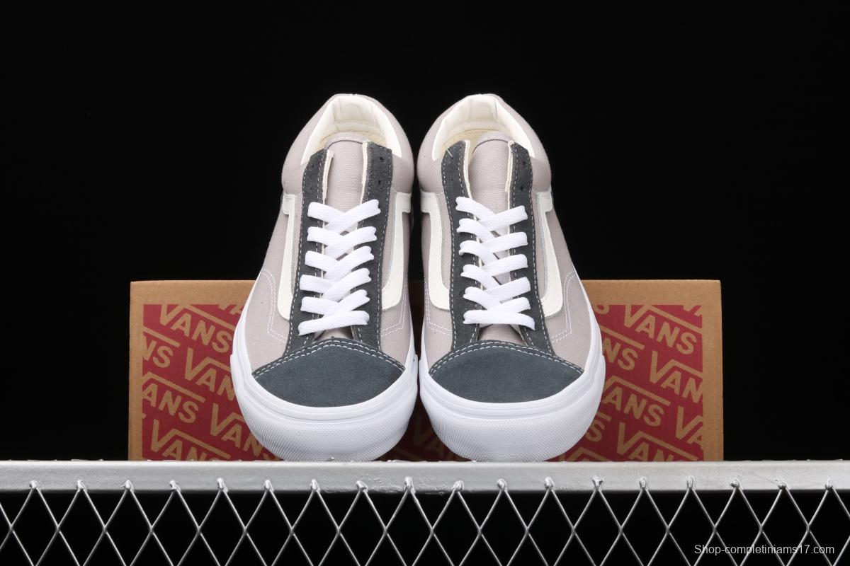 Vans Style 36 PEACEMINUSONE khaki blue and white stripe small head and low edge impact color canvas shoes VN0A4BVEN8K