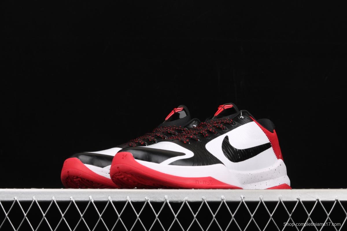 NIKE Zoom Kobe 5 Chaos Kobe 5 black, white and red professional basketball shoes 386429-100