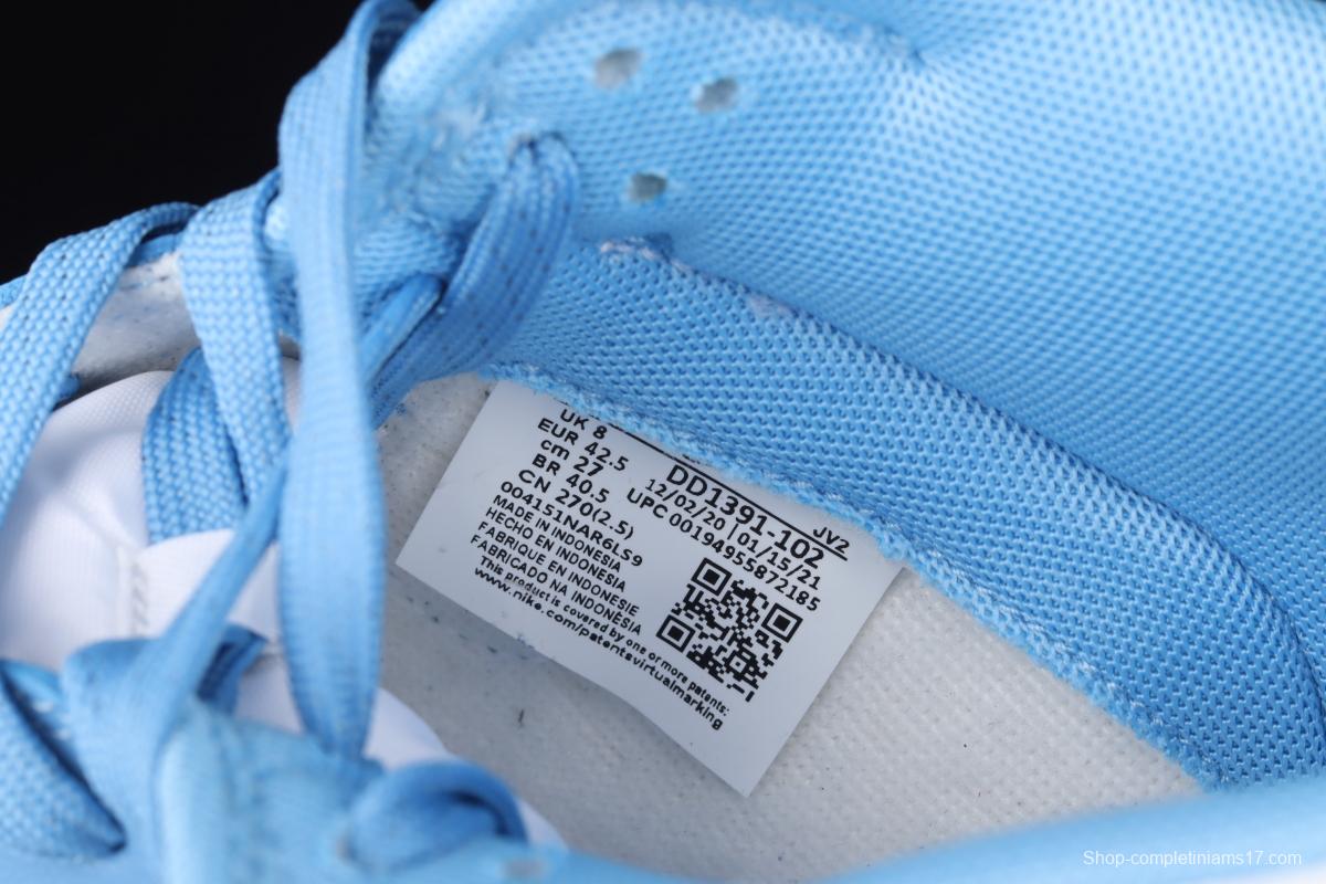 NIKE DUNK Low University Blue White Blue North Carolina White Blue Slam Dunk Series low side Leisure Sports Skateboard shoes DD1391-102