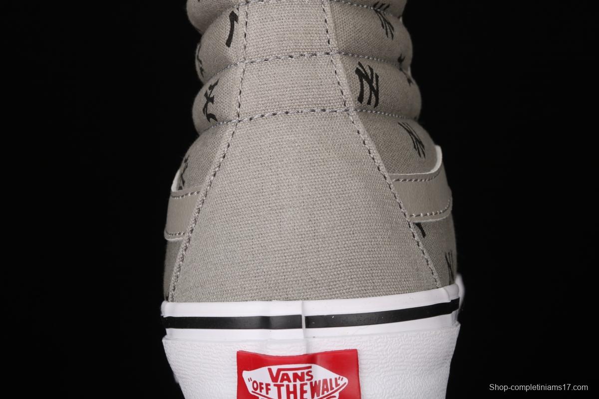 Vans Sk8-Hi Vlt Lx YaNIKEes Yankees co-branded high-top casual canvas shoes VN0A4CS5W43