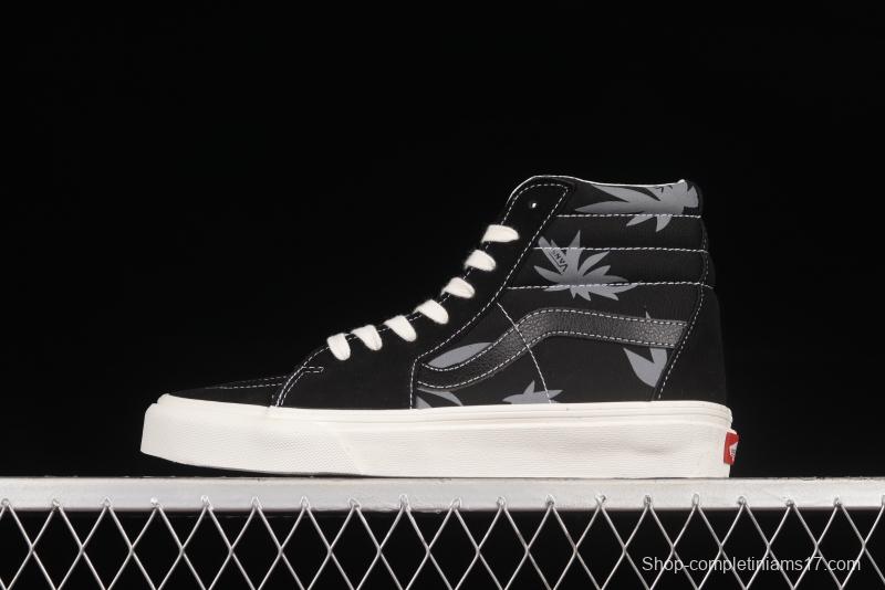 Vans Sk8-Hi Anaheim checkerboard maple leaf print high-top casual shoes VN000D5IB8C