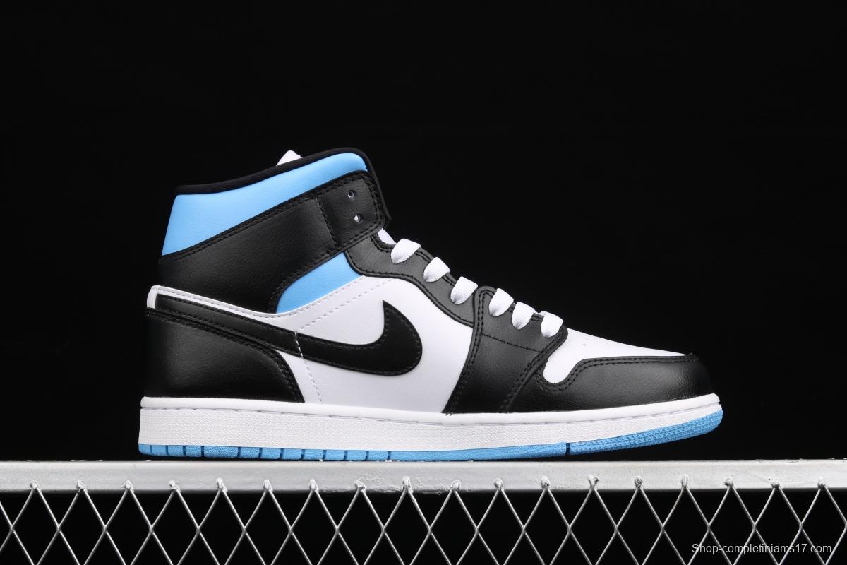 Air Jordan 1 Mid SE black, white and blue BQ6472-102