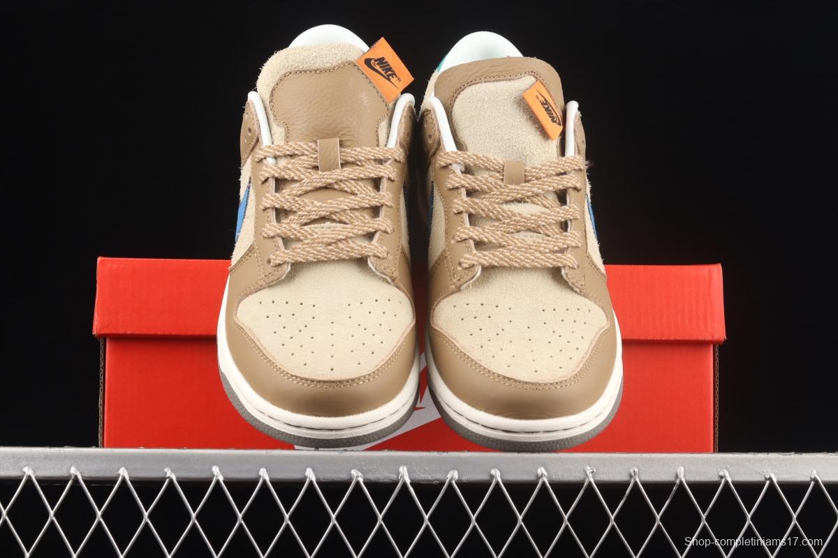 Size? X NIKE DUNK Low Dark Driftwood Slam Dunk Series low-top leisure sports skateboard shoes DO6712-200