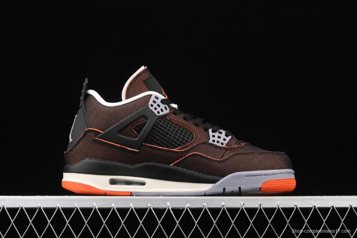 Air Jordan 4 Retro SE Brass Black Orange Sea Star Orange CW7183-100