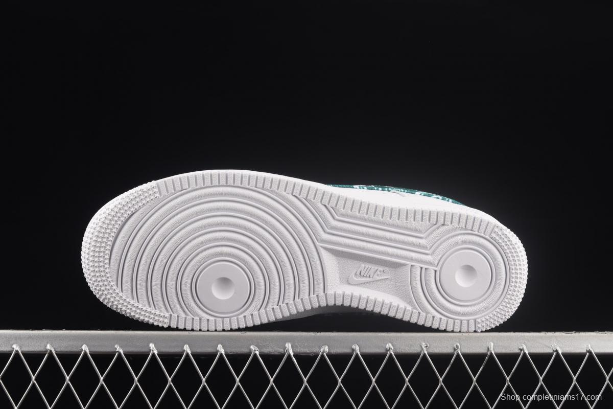 NIKE Air Force 1x07 Low white and green cashew flower low-top casual board shoes DH4406-102,