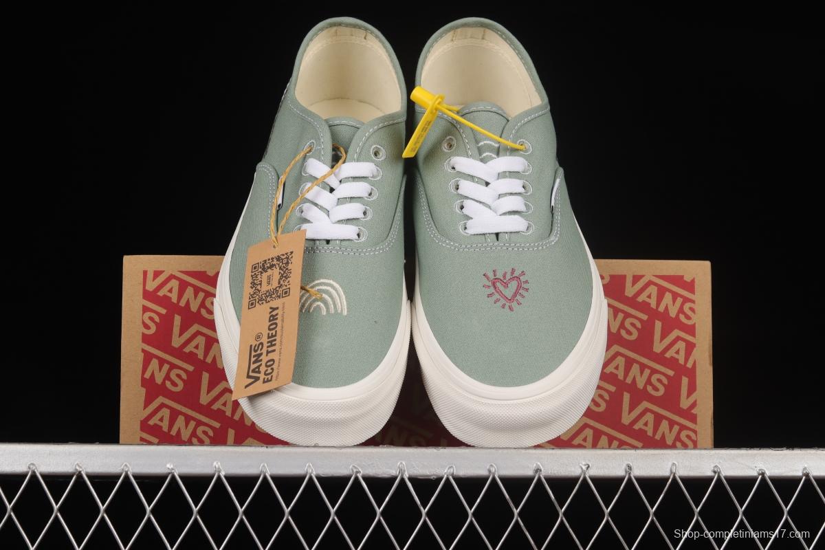 Vans Authentic Grey Green Fun Embroidered Pattern Low-Top Sneakers Sneakers VN0A5KRDAST