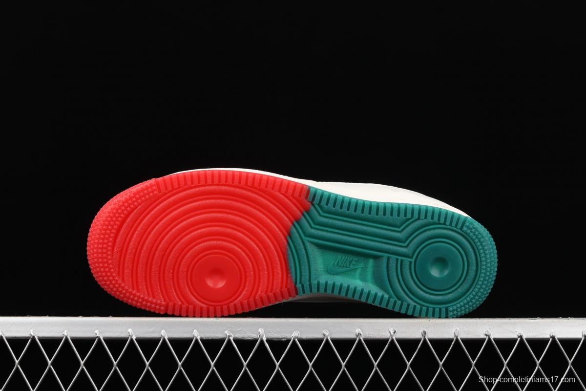 NIKE Air Force 1 Low'07 Milwaukee Bucks city limits rice red and green low-top casual board shoes BU6638-180