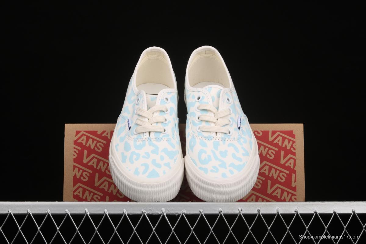 Vans Vault OG Authentic LX leopard print blue high-end regional vulcanized canvas low-top casual board shoes VN0A3CNB8PB