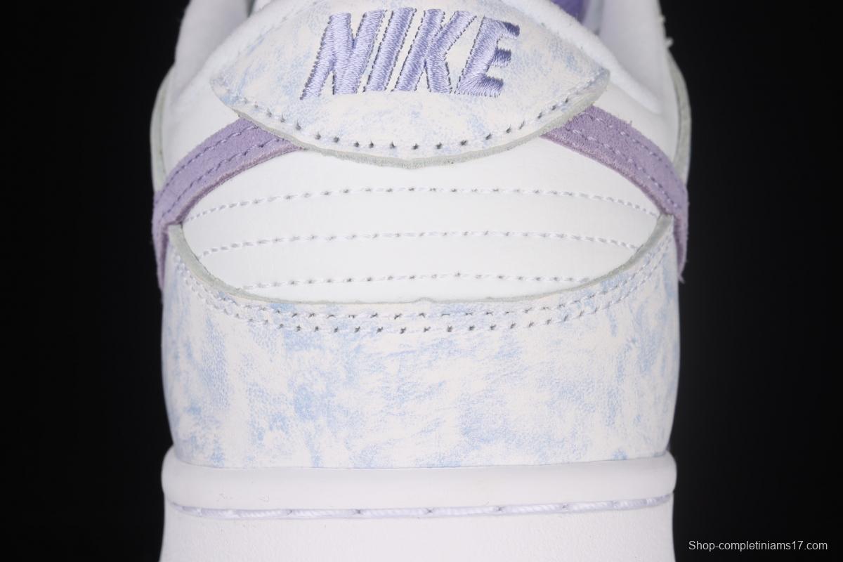 NIKE SB DUNK Low Prm white light purple color SB buckle rebound fashion leisure board shoes DM9467-500
