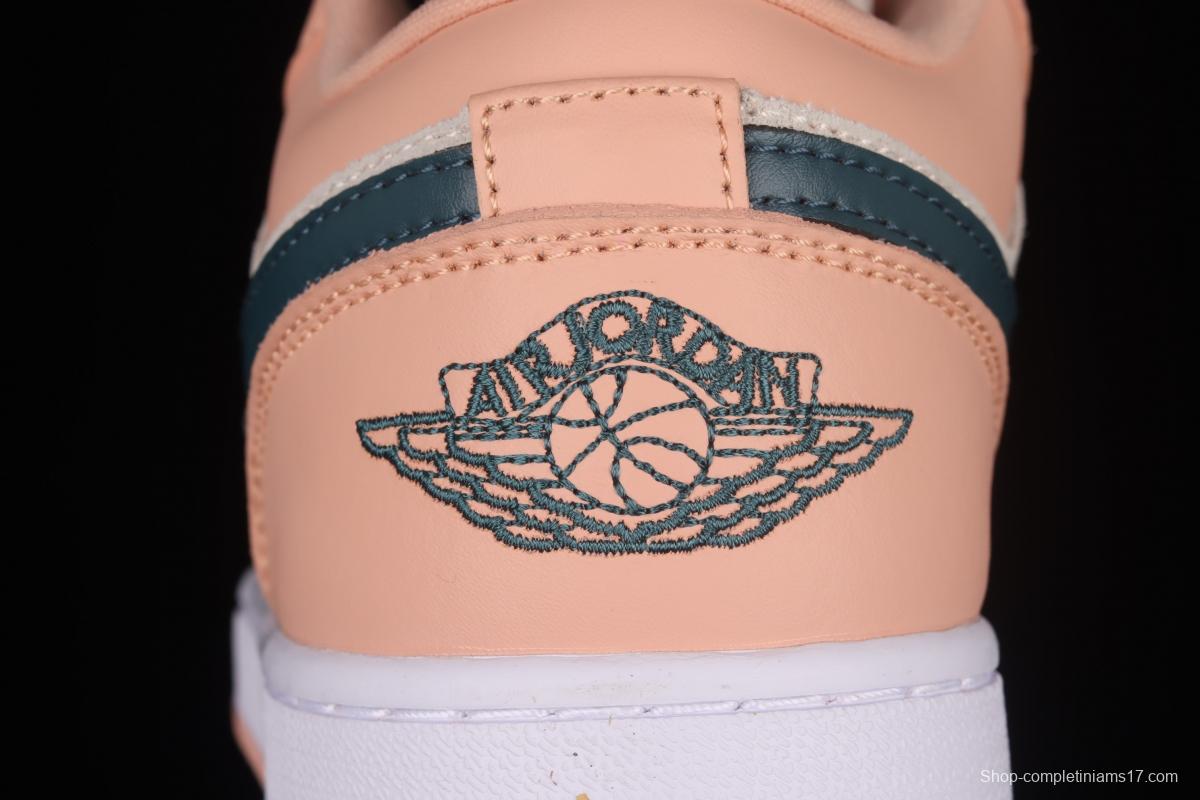 Air Jordan 1 Low pink green low top cultural board shoes DC0774-800