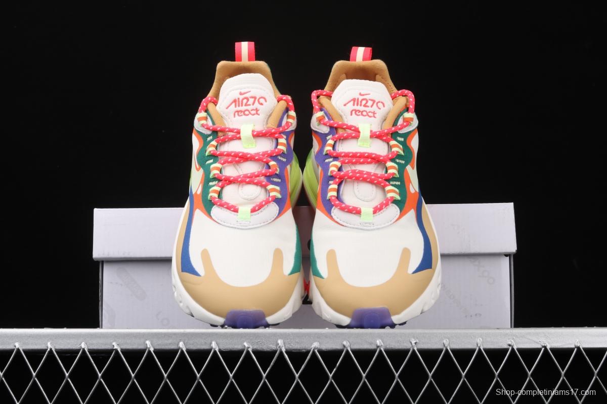 NIKE Air Max 270React new high-frequency mesh function half-palm air cushion cushioning running cloth shoes CQ4805-071