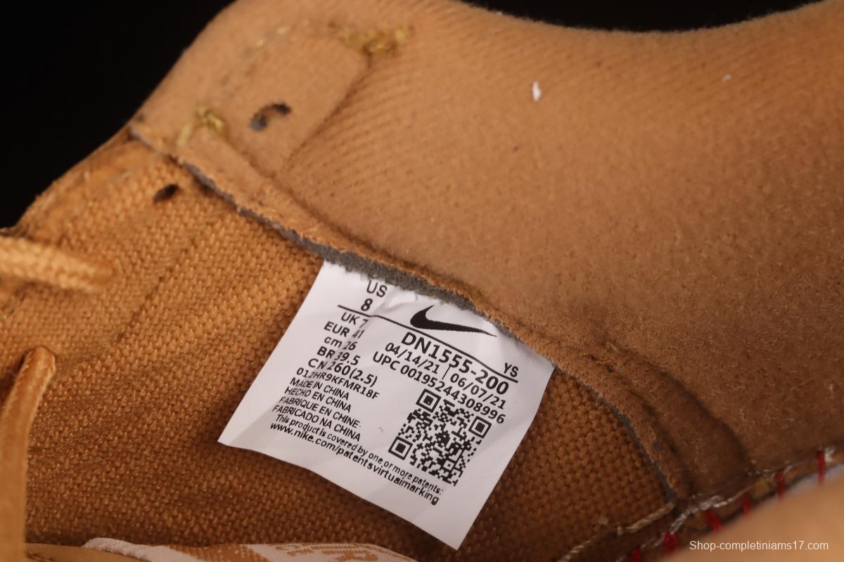Supreme x NIKE Air Force 1 Low AF1 Collaboration Wheat Suede Low-Top Casual Sneakers DN1555-200