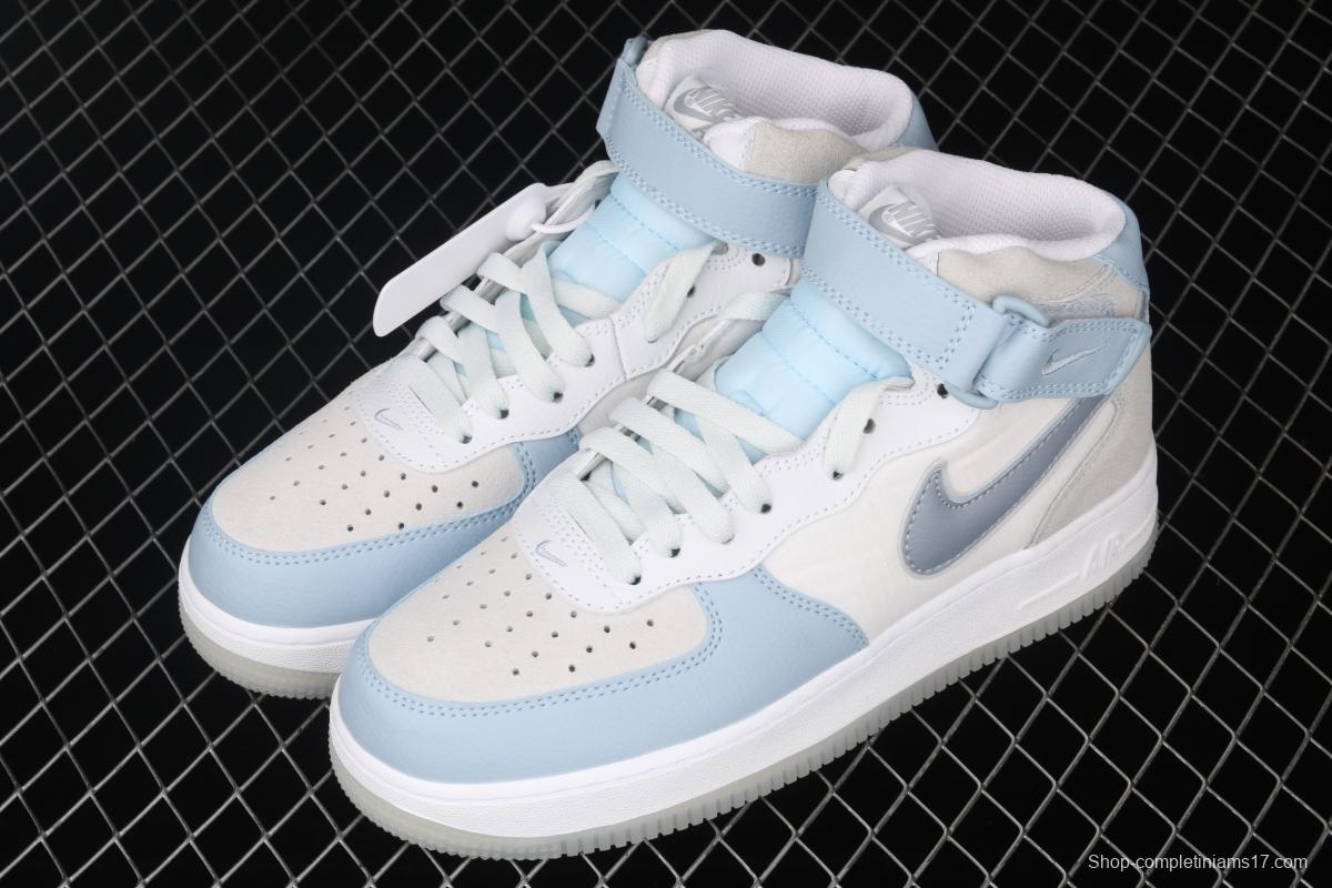 NIKE Air Force 1x 07 Mid spliced macaron color scheme Zhongbang leisure AO2425-500s