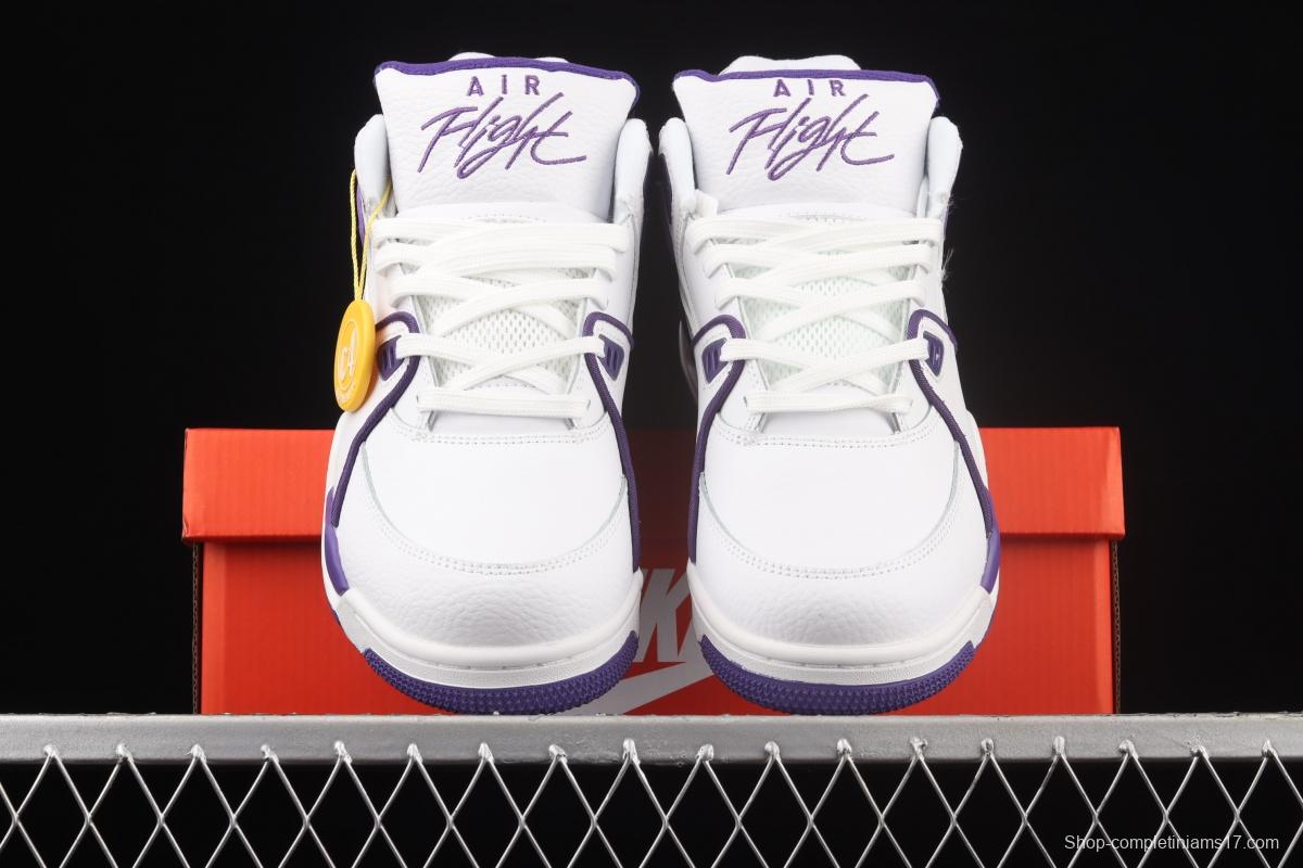 NIKE Air Flight 89 White and Purple Air cushion Basketball shoes CN0050-101