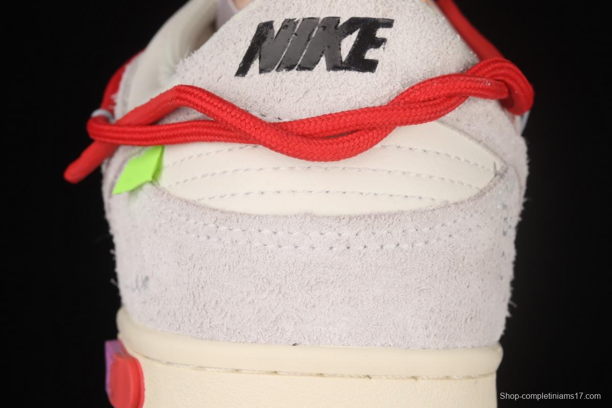 OFF-White x NIKE DUNK Low OW suede SB buckle rebound fashion casual board shoes DM0950-103