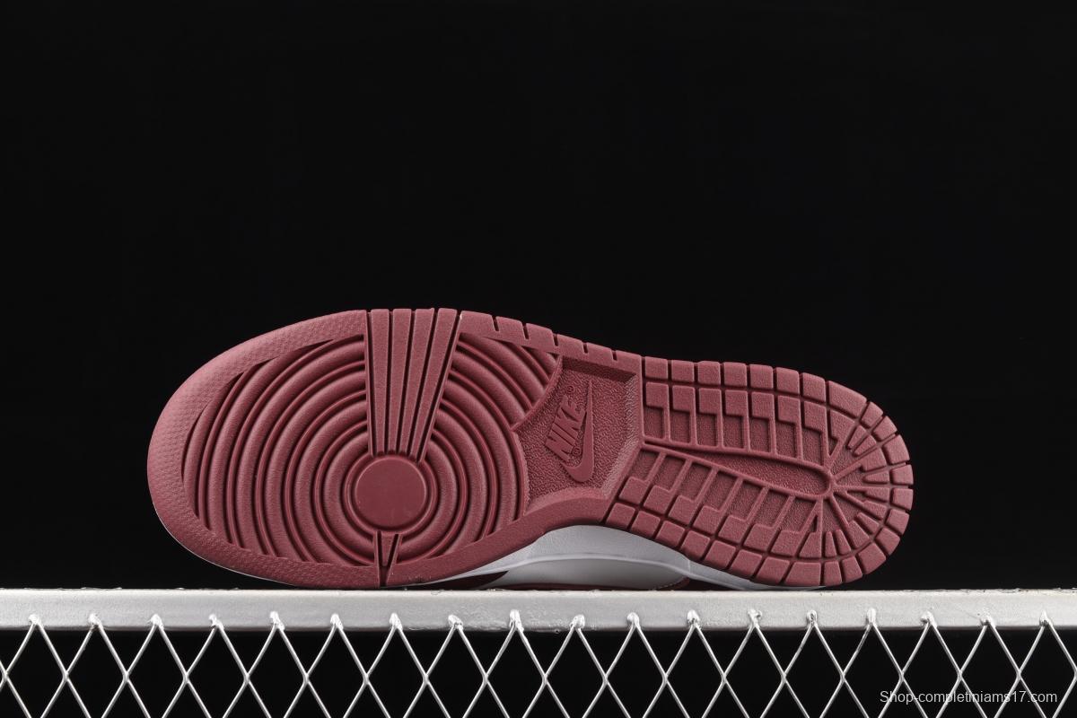 NIKE SB DUNK Low Prm wine red and white color SB buckle rebound fashion leisure board shoes DD1503-108