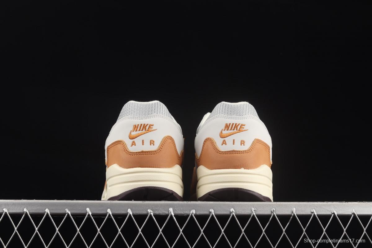 Patta x Nike Air Max 1 joint style suede spliced half-palm air cushion vintage running shoes DH1348-001