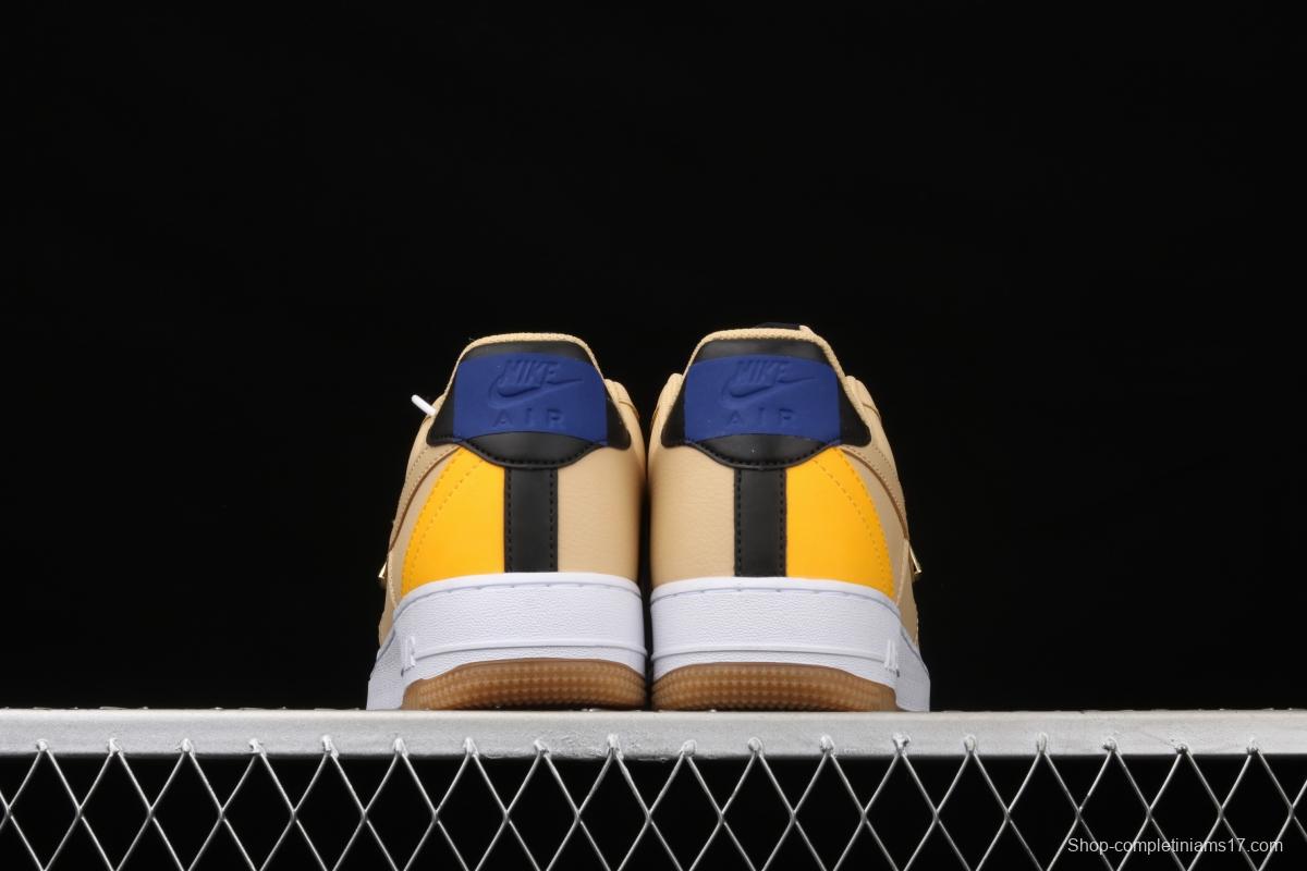 NIKE Air Force 1 Low NBA yellow and white raw rubber low-side leisure sports board shoes CT2298-200
