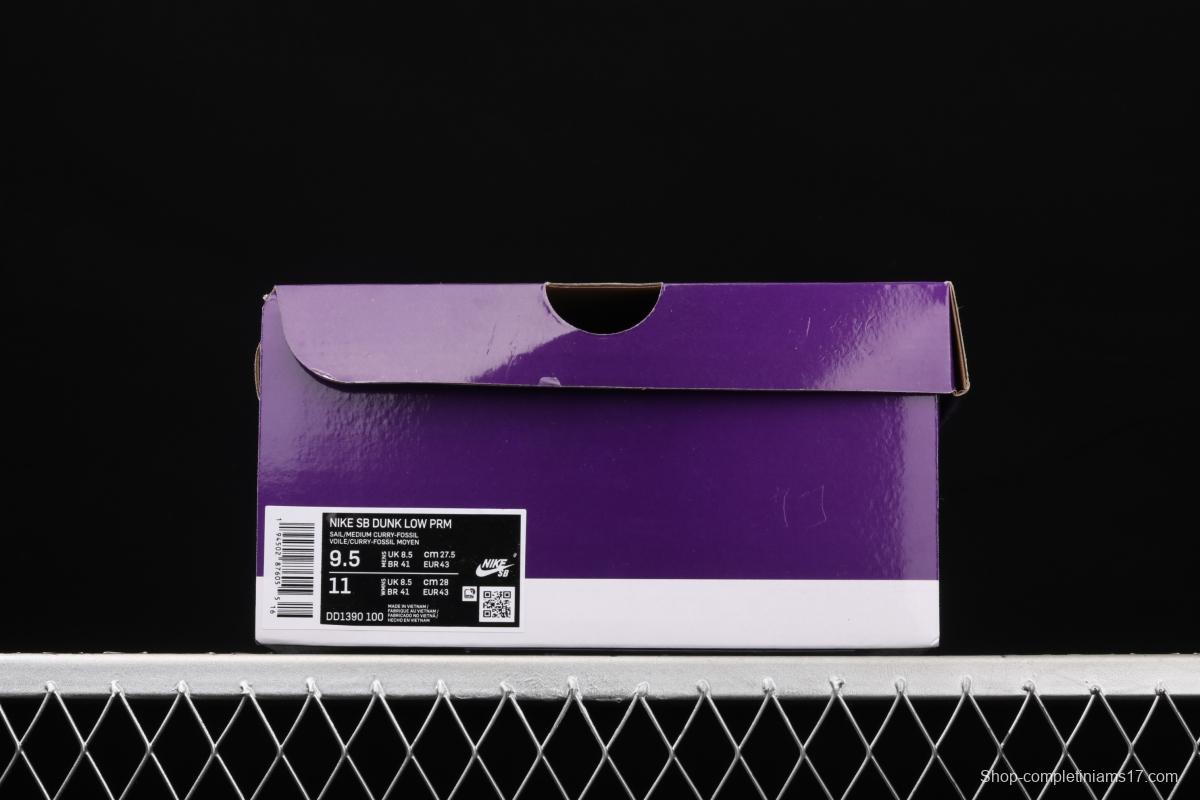 NIKE SB DUNK Low Prm milk brown SB buckle rebound fashion casual board shoes DD1390-100