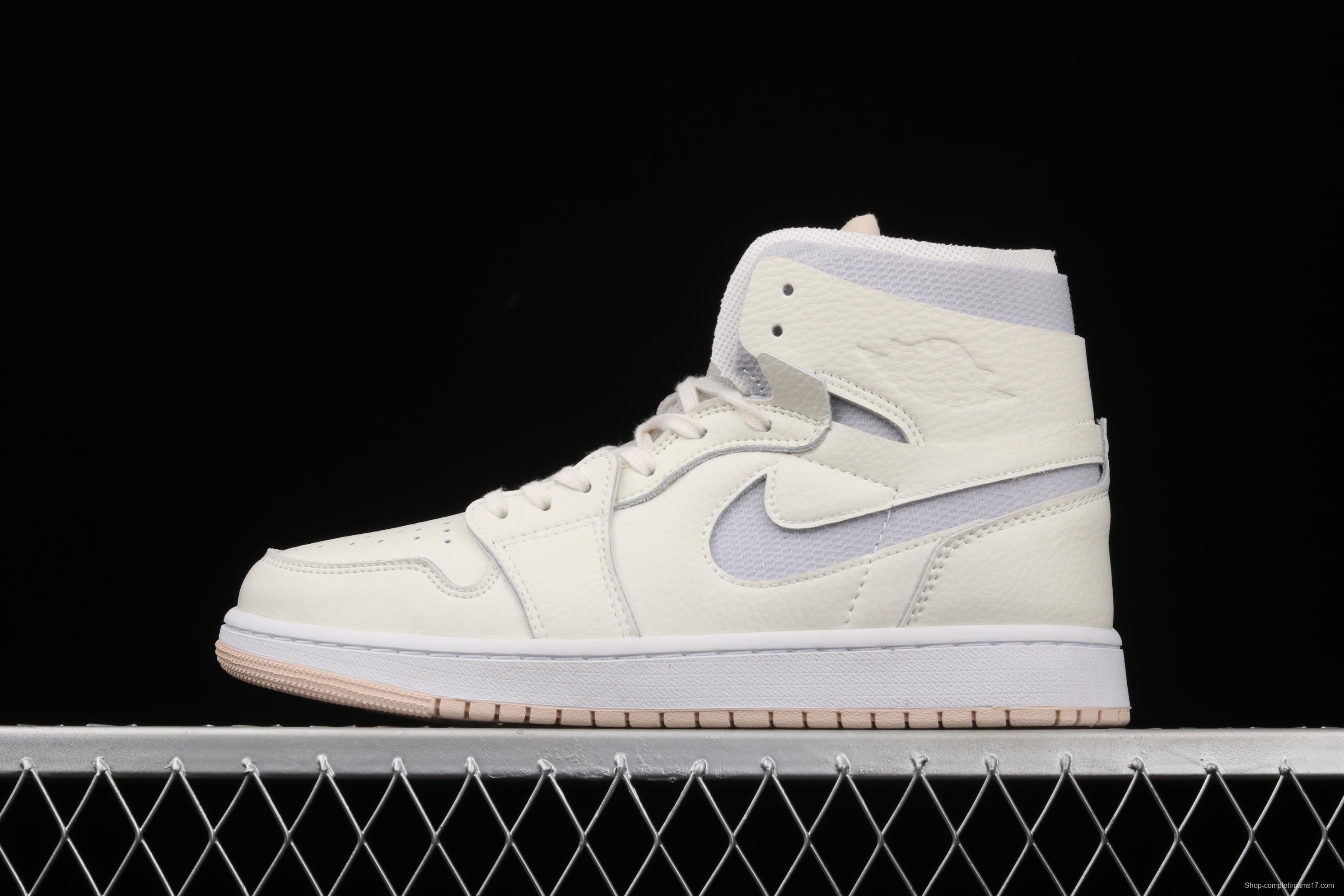 Air Jordan 1 Zoom Air CMFT Pearl White High Top Basketball shoes CT0979-107