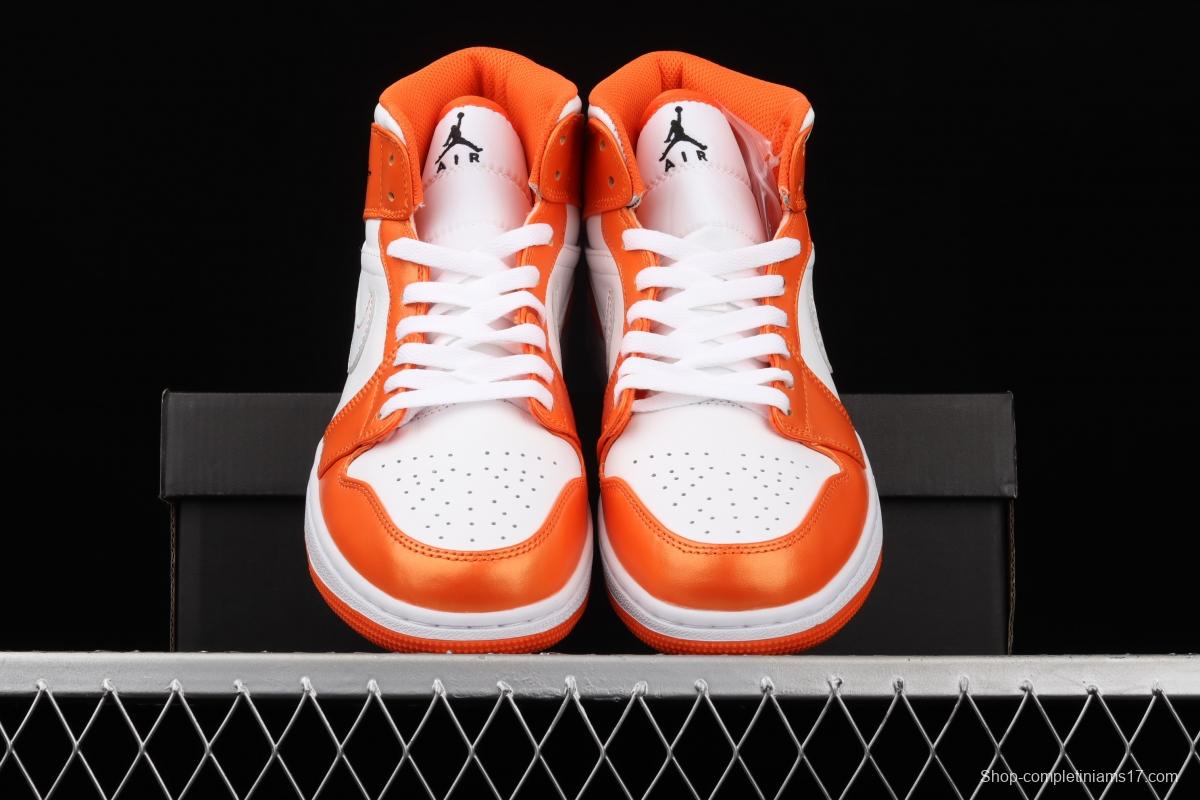 Air Jordan 1 Mid White Orange Culture Basketball shoes DM3531-800