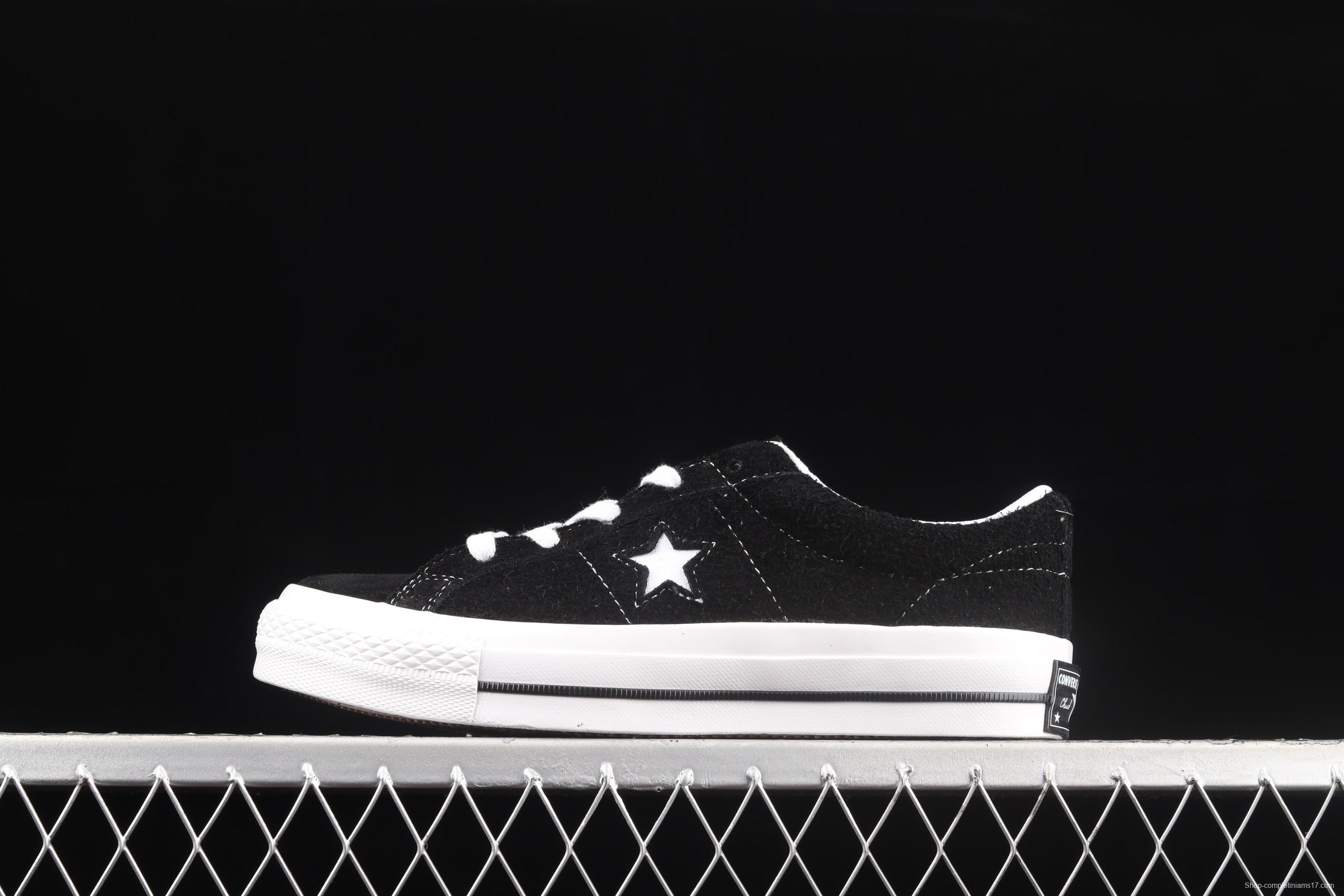 Converse One Star 21ss modified suede black and white low upper shoes 171587C