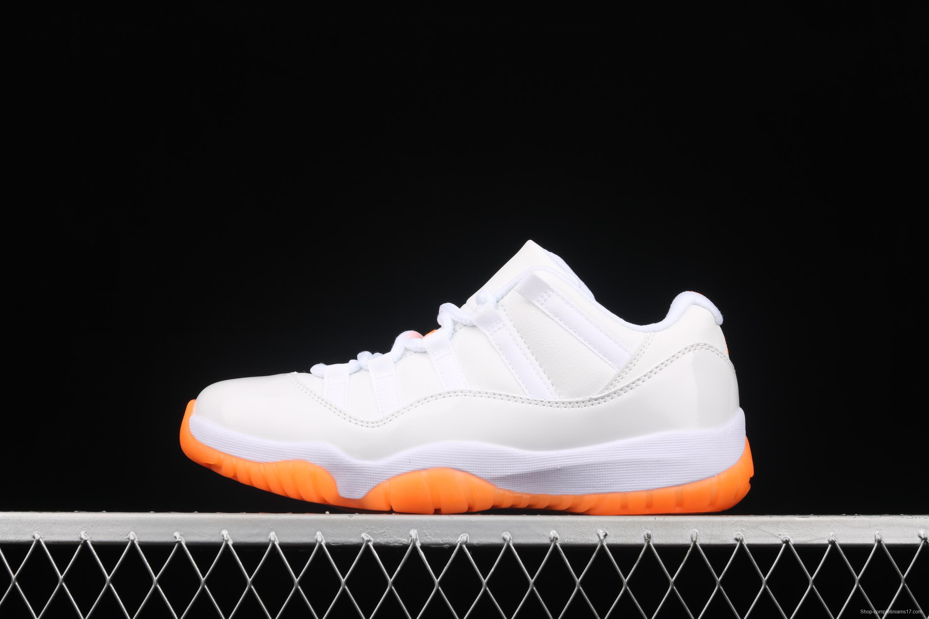 Air Jordan 11 Bright Citus 11 white orange low top basketball shoes true carbon AH7860-139