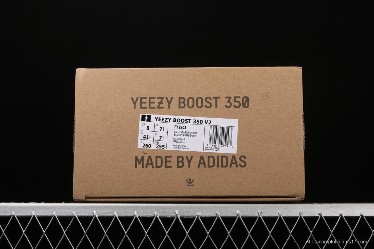 Adidas Yeezy Boost 350V2 Cinder FY2903 Darth Coconut 350 second generation hollowed-out side transparent black angel color BASF Boost original