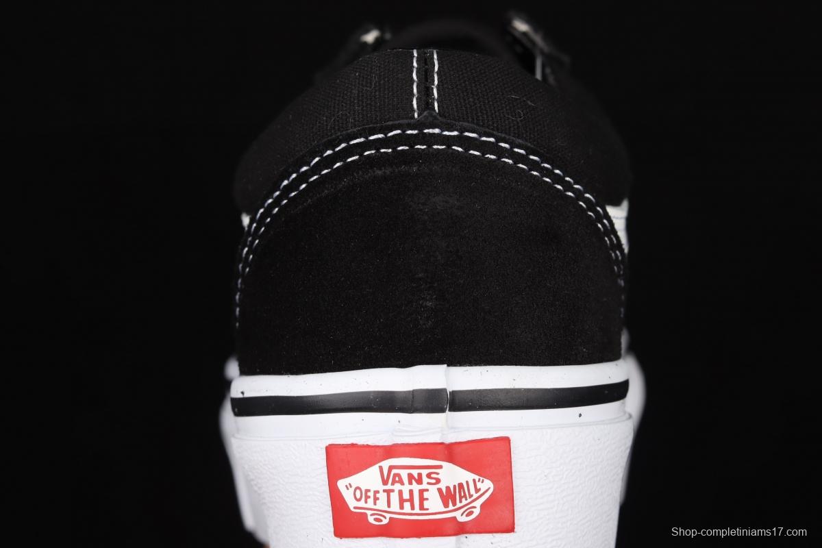 Vans Old Skool Platform classic OS black and white thick-soled low-upper shoes VN0A3B3UY28