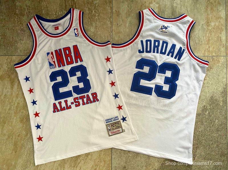 Men's Michael Jordan White Retro Classic Team Jersey