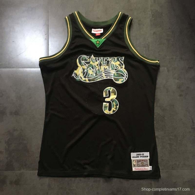 Men's Allen Iverson Black Retro Classic Team Jersey
