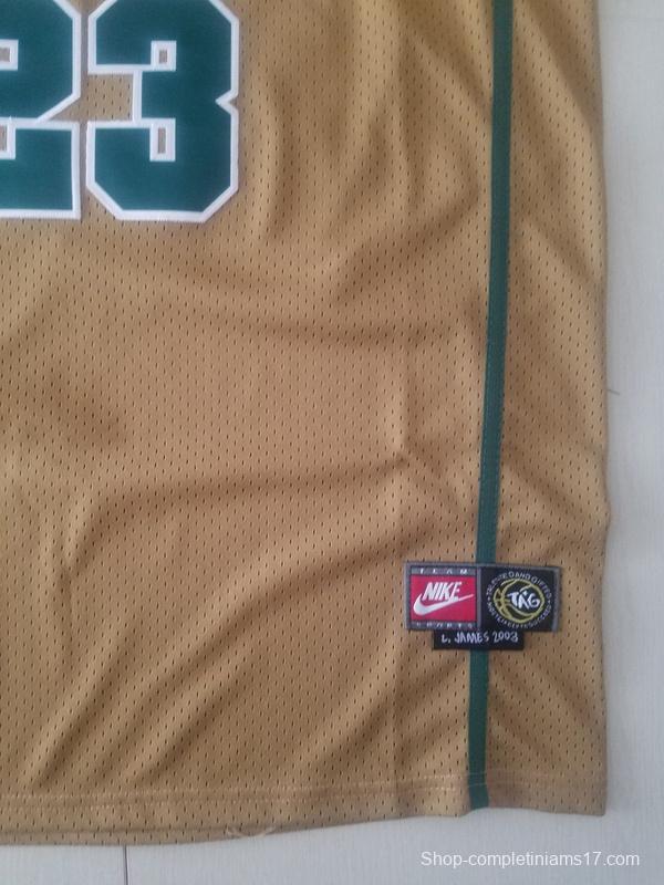 LeBron James 23 Irish High School Yellow Basketball Jersey