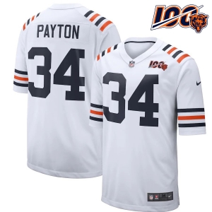 Men's Walter Payton White 2019 100th Season Alternate Classic Retired Player Limited Team Jersey