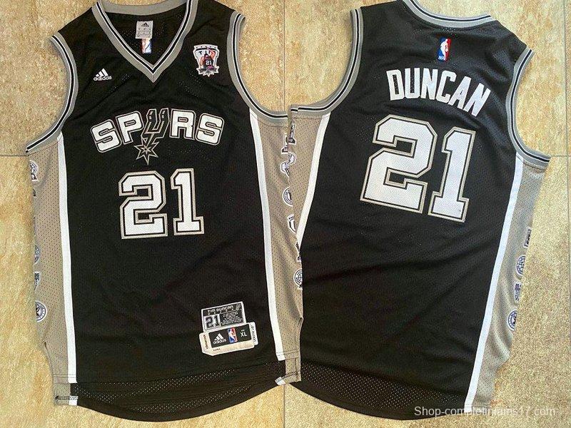 Men's Tim Duncan Black Retro Classic Team Jersey