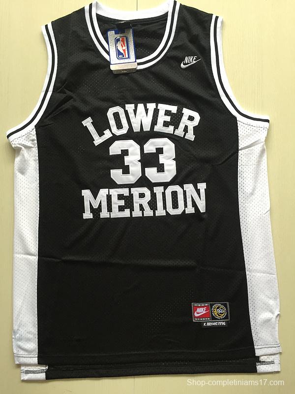 Kobe Bryant 33 Lower Merion High School Black Basketball Jersey