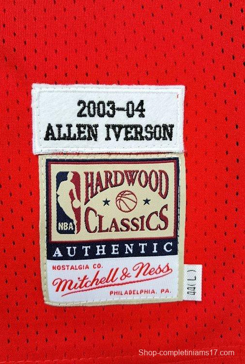 Men's Allen Iverson Blue And Red Retro Classic Team Jersey