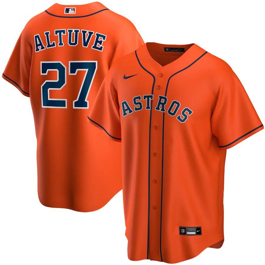 Men's Jose Altuve Orange Alternate 2020 Player Team Jersey