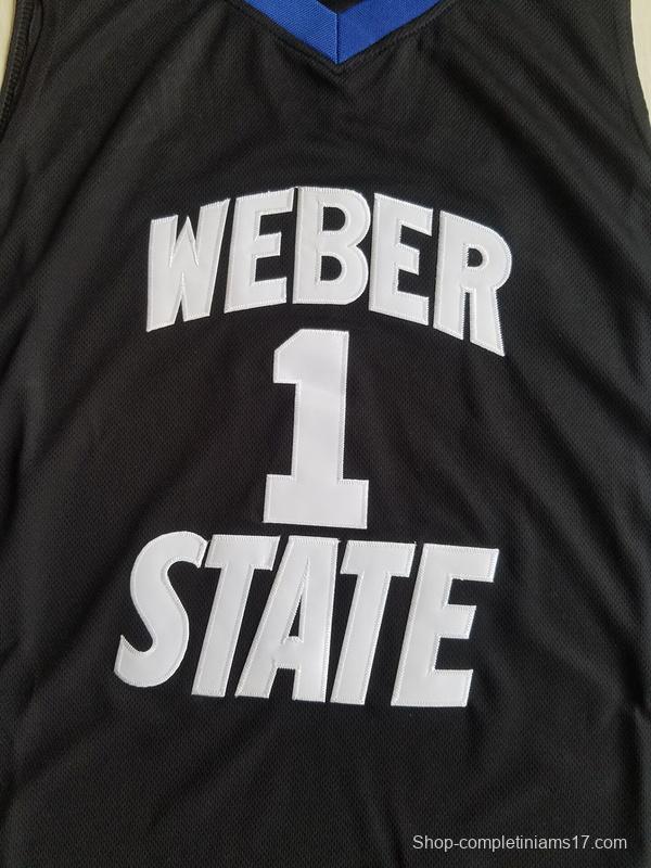 Damian Lillard 1 Weber State College Black Basketball Jersey