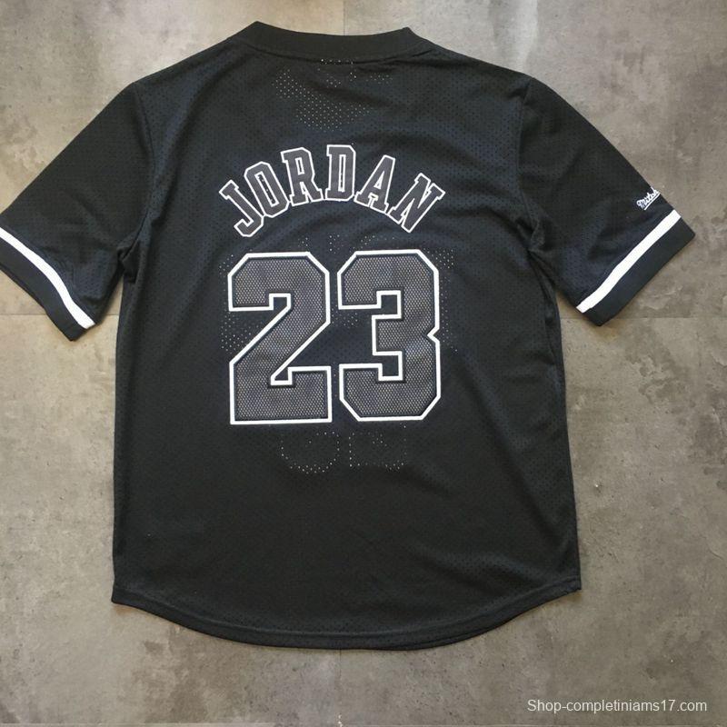 Men's Michael Jordan Black Retro Classic Team Short Sleeve Jersey