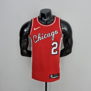 75th Anniversary 2022 Season Chicago Bulls BALL #2 City Edition Red NBA Jersey