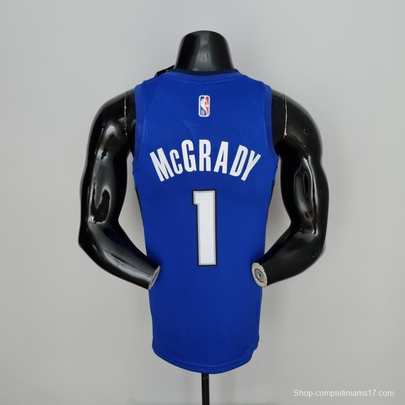 75th Anniversary McGrady #1 Orlando Magic Blue NBA Jersey