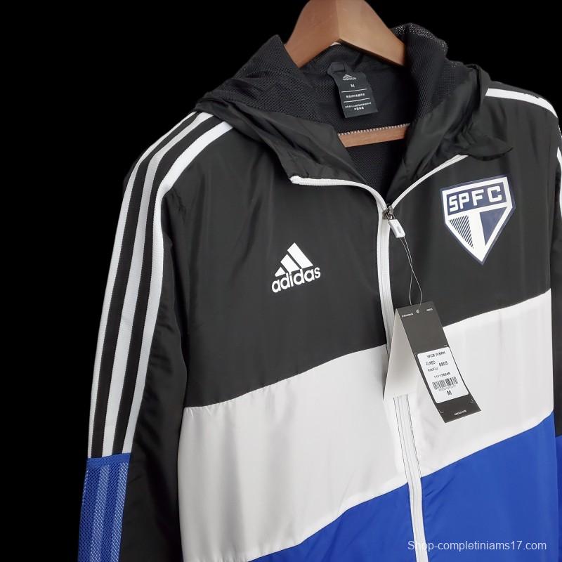 2022 Sao Paulo Windbreaker Black &amp; White Blue 