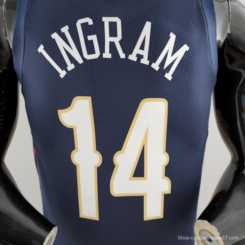 75th Anniversary New Orleans Pelicans Ingram #14 Navy Blue NBA Jersey
