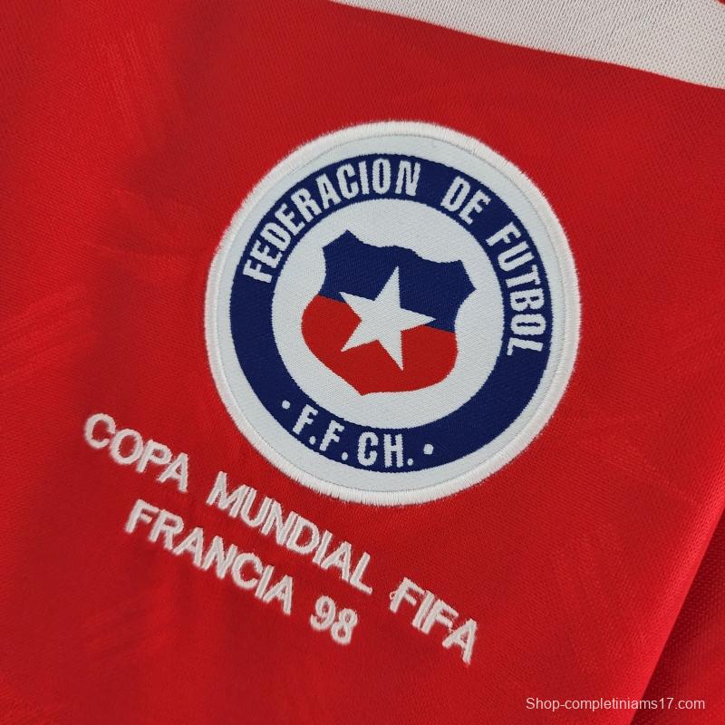 Retro Long Sleeve 1998 Chile Home Soccer Jersey